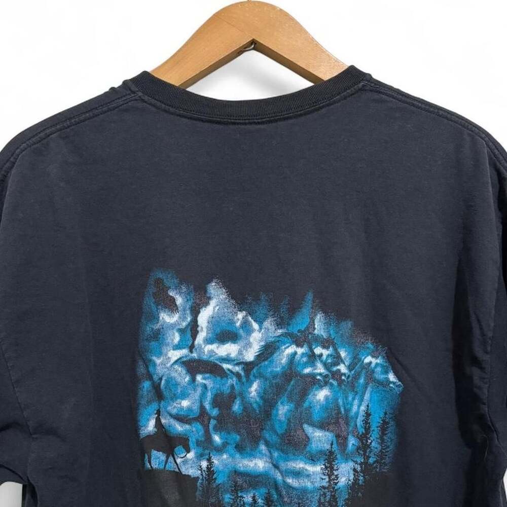 Nashville Brown County Indiana Graphic T-Shirt Size XL Blue Horse Scenery